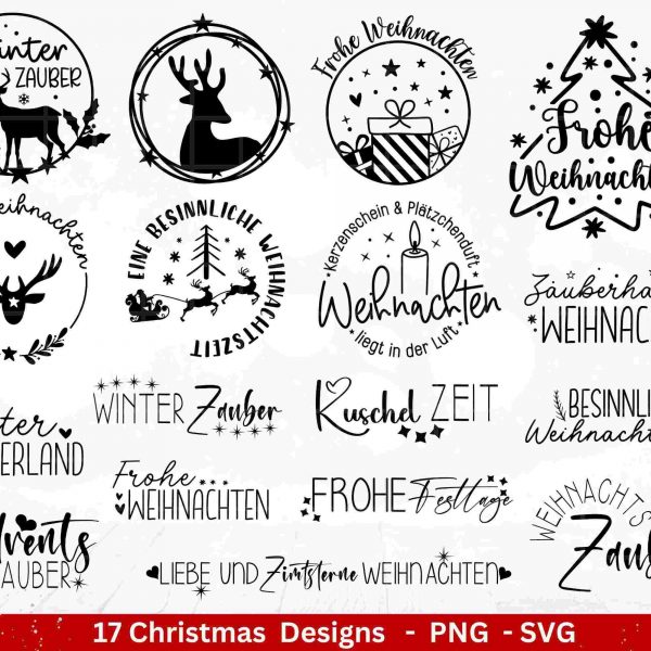 Festive Christmas Lettering SVG for Cricut Silhouette