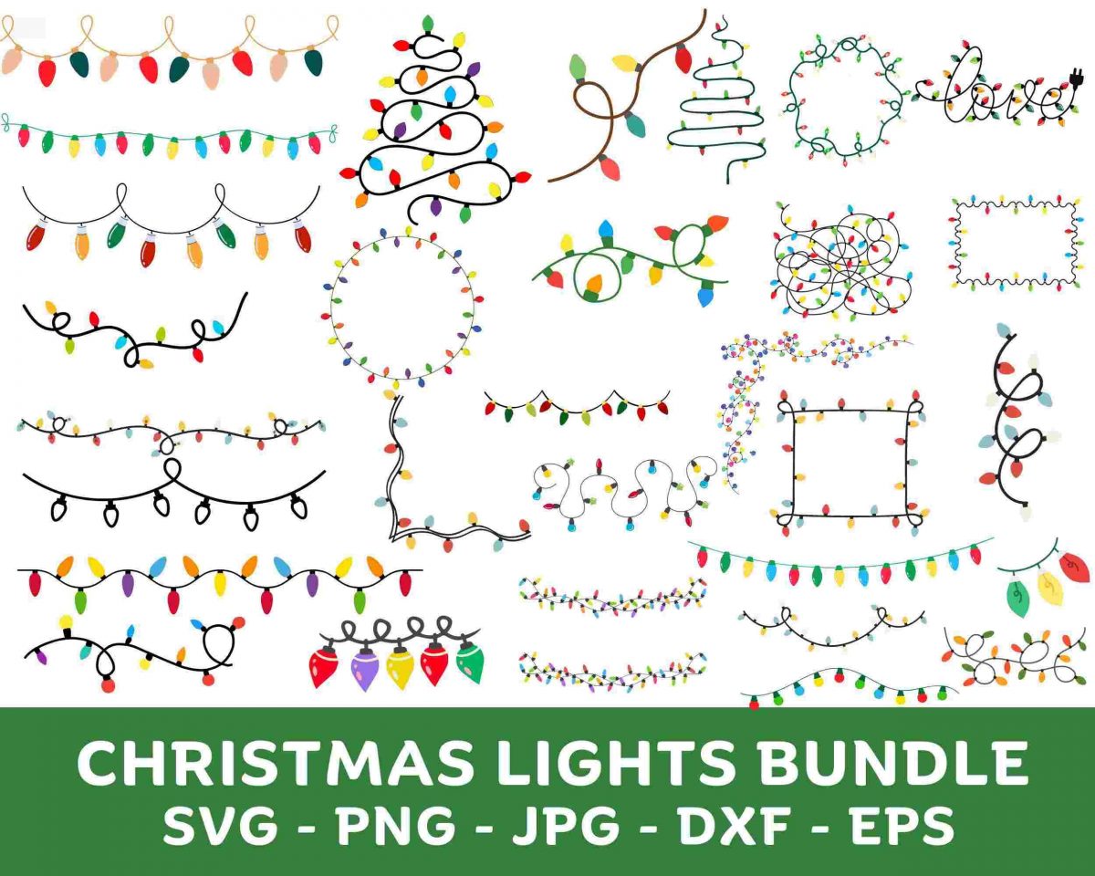 Festive Christmas Lights SVG for Cricut Silhouette