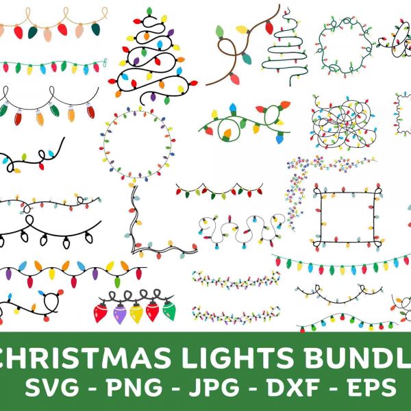 Festive Christmas Lights SVG for Cricut Silhouette