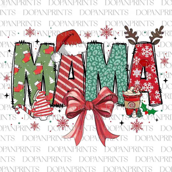 Festive Christmas Mama Coquette Png Mama Claus Tree Cake Doodle Xmas