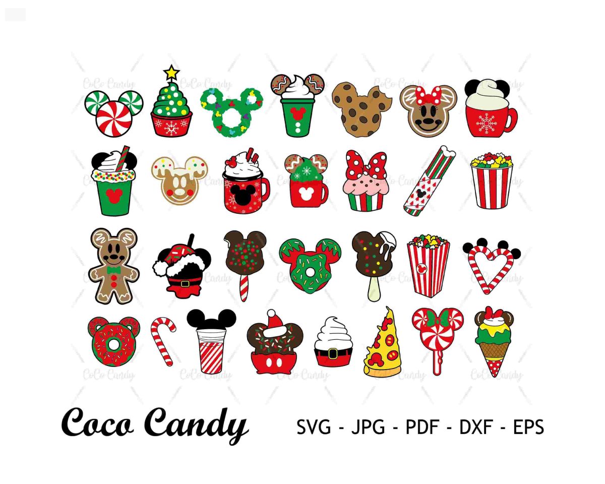 Festive Christmas Snack Bundle SVG Holiday Mouse Cookie PNG Cricut