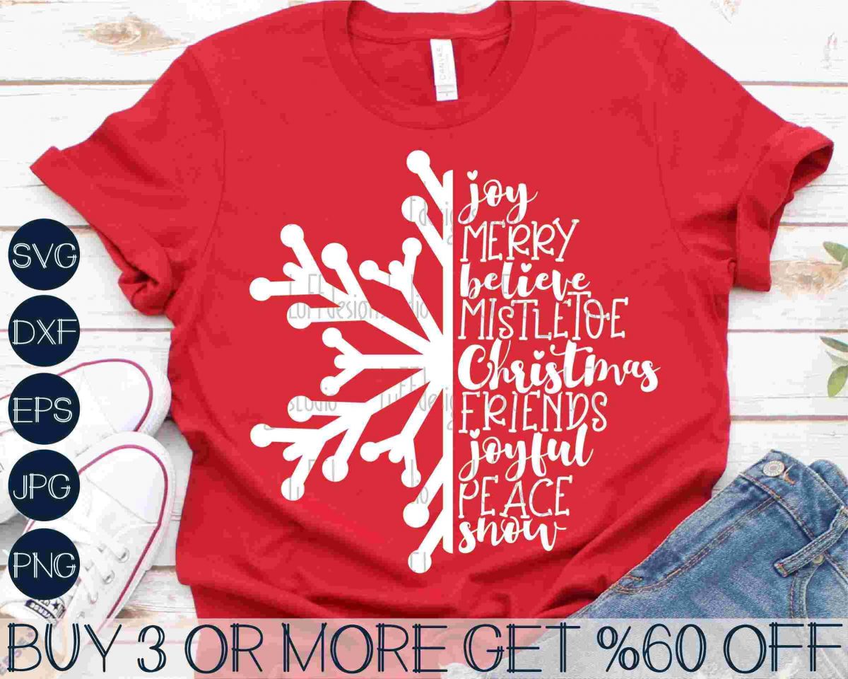 Festive Christmas Snowflake Merry Shirt Winter SVG PNG Cricut