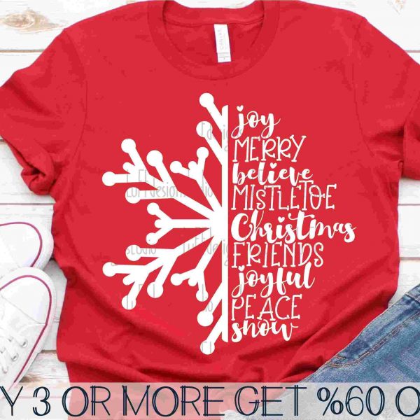 Festive Christmas Snowflake Merry Shirt Winter SVG PNG Cricut