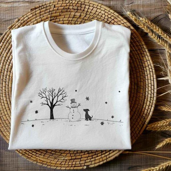 Festive Christmas Snowman Shirt Design with png