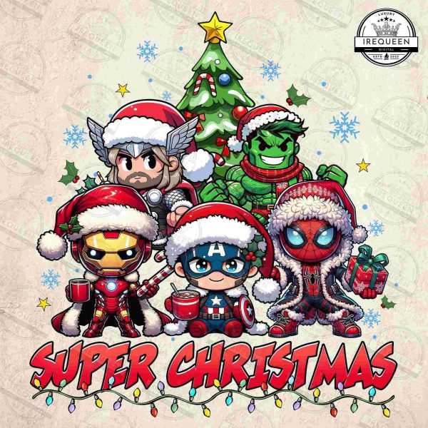 Festive Christmas Superhero PNG Cartoon Movie Mouse Friends SVG File