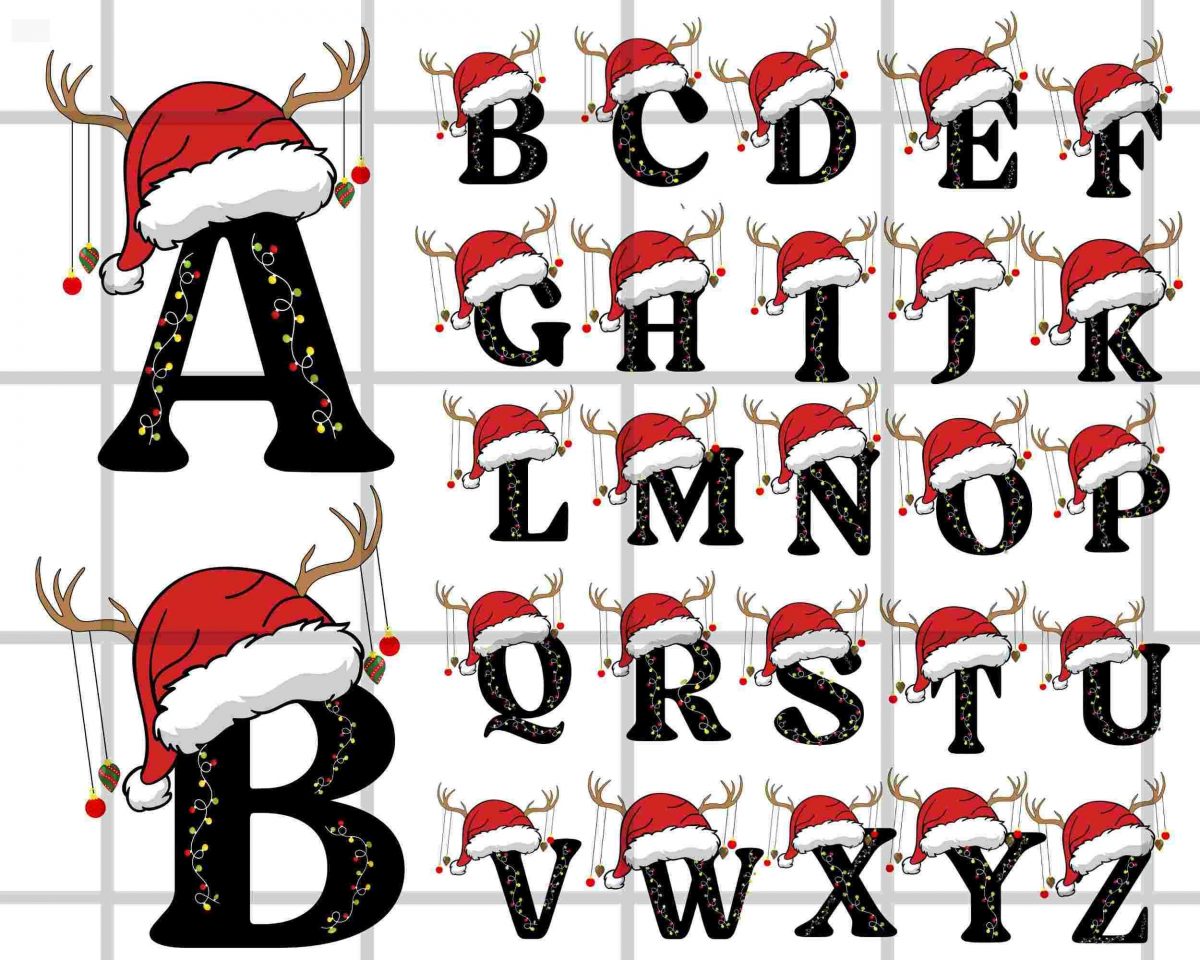 Festive Christmas SVG Alphabet Bundle for Cricut Silhouette Cameo