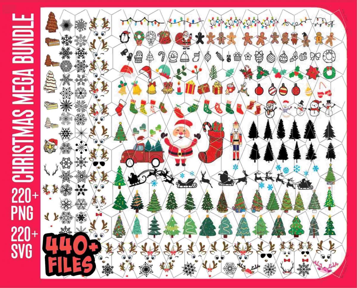 Festive Christmas SVG and PNG Bundle for Cricut and Clipart