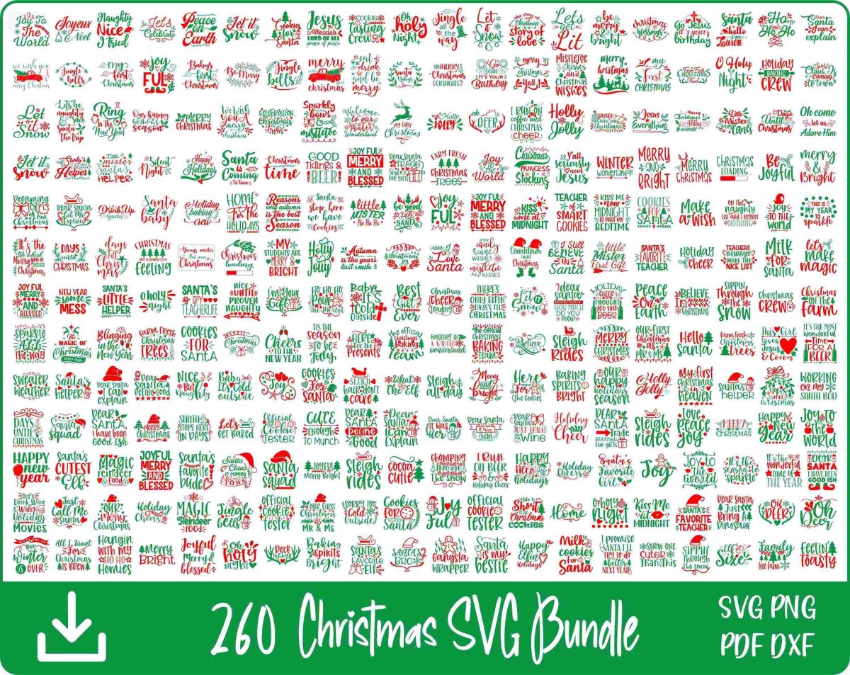 Festive Christmas SVG Bundle with Winter Quotes and Funny Holiday