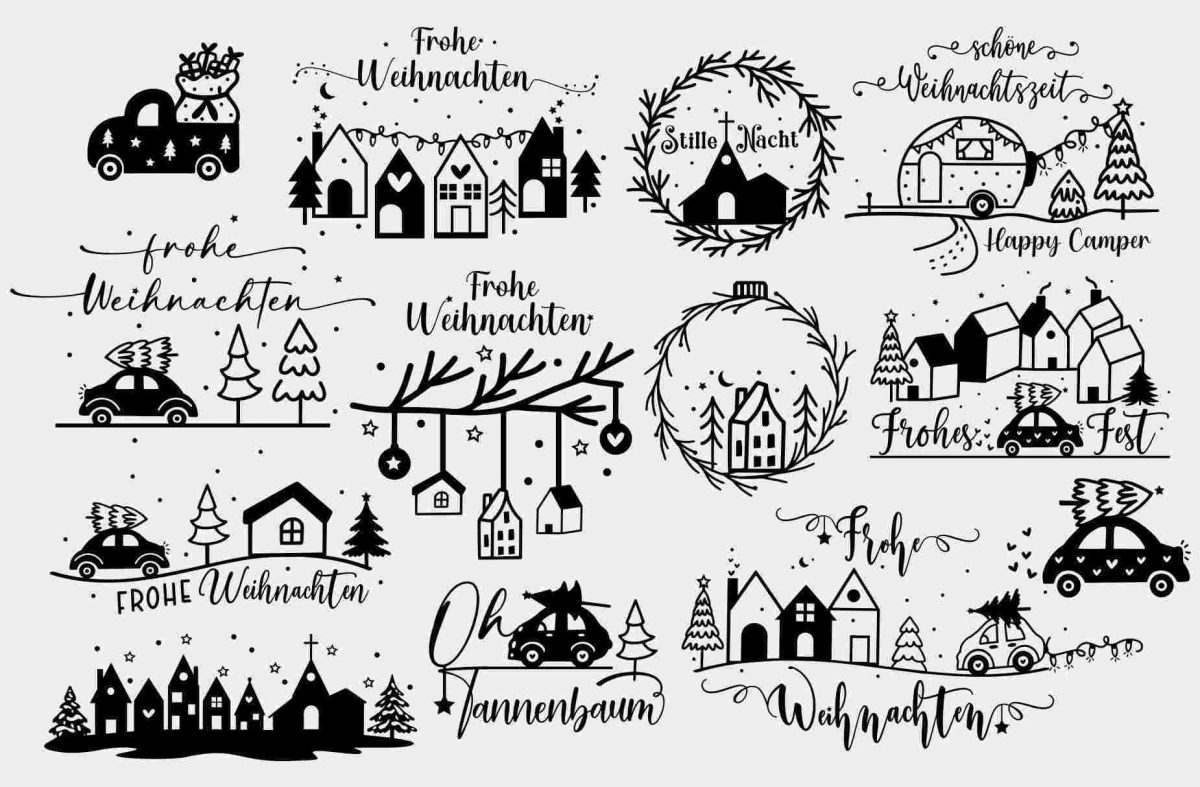 Festive Christmas SVG Files for Plotters Scenes Wishes and More