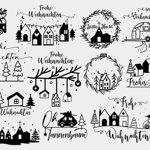 Festive Christmas SVG Files for Plotters Scenes Wishes and More