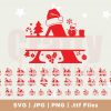 Festive Christmas SVG Font Monogram Split Alphabet Ornaments for