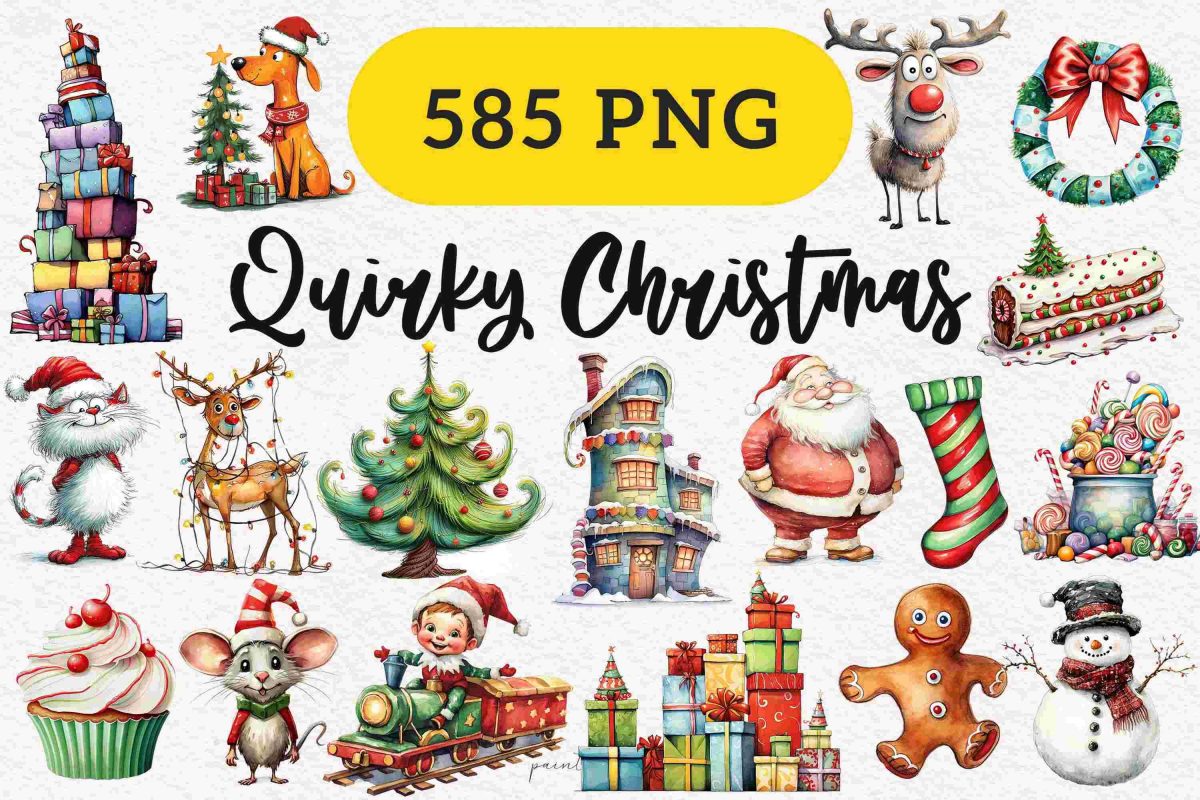 Festive Christmas SVG PNG Clipart Whimsical Holiday Graphics for