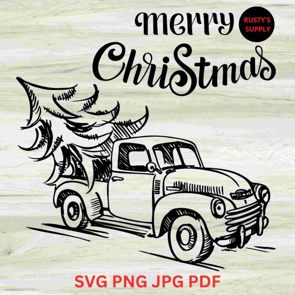 Festive Christmas SVG PNG Truck Tree Design Cut Files Xmas Gift