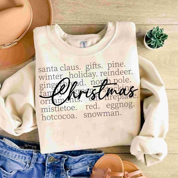 Festive Christmas SVG Santa Gifts Pine Funny Shirt Family