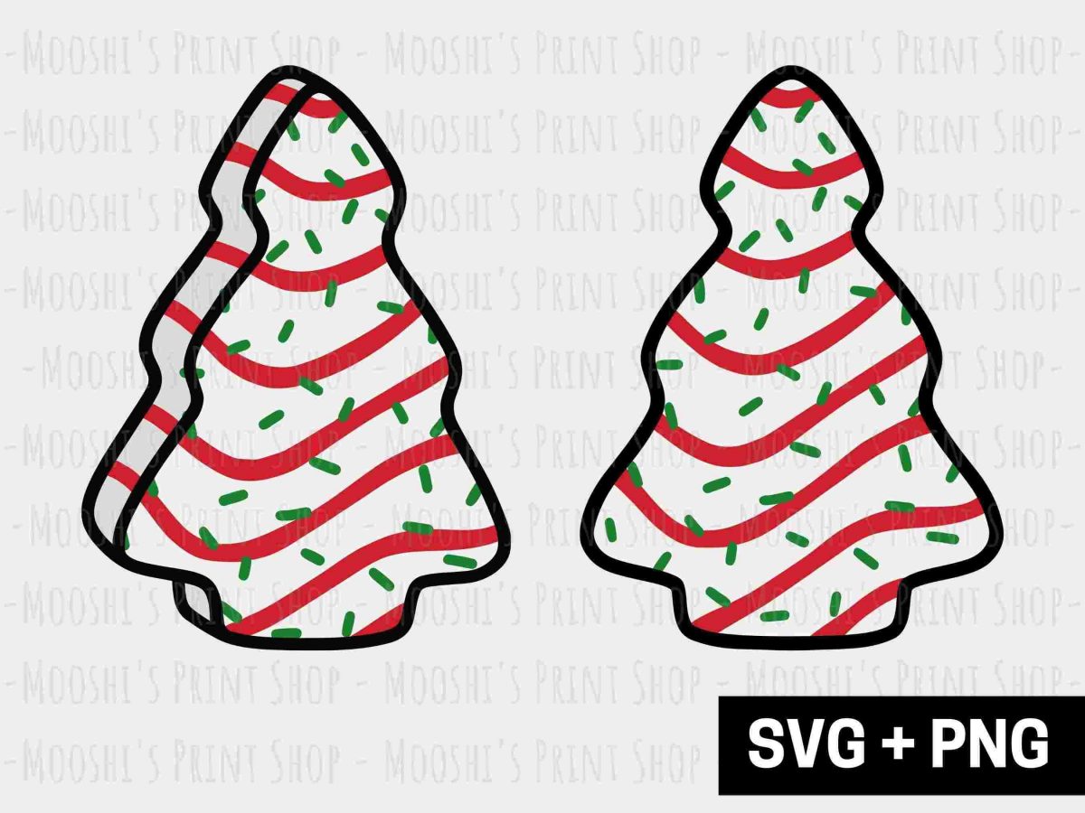 Festive Christmas Tree Cake Clipart Bundle Trendy Holiday Graphics