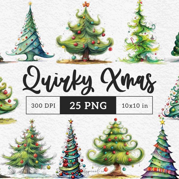 Festive Christmas Tree Graphics Whimsical Xmas PNG for Winter