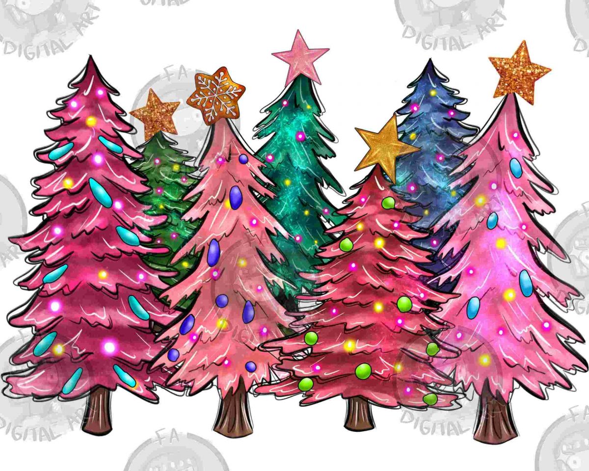 Festive Christmas Tree Lights SVG Sublimation Design Kit