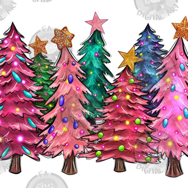 Festive Christmas Tree Lights SVG Sublimation Design Kit