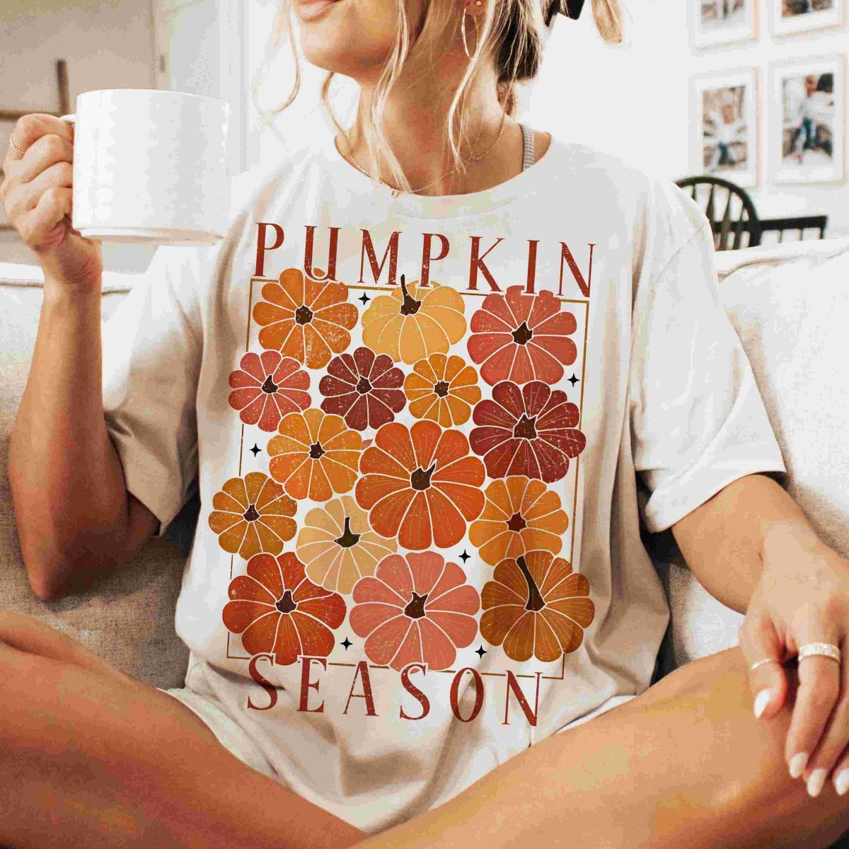 Festive Fall Pumpkin Sublimation Shirt SVG PNG Thanksgiving Autumn