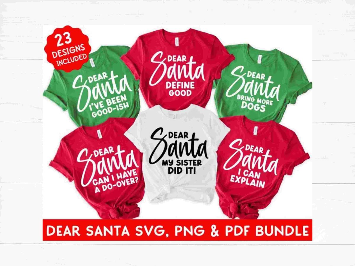 Festive Family Christmas Shirt Bundle SVG PNG PDF for Santa Funny