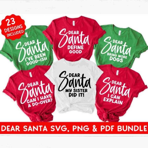 Festive Family Christmas Shirt Bundle SVG PNG PDF for Santa Funny