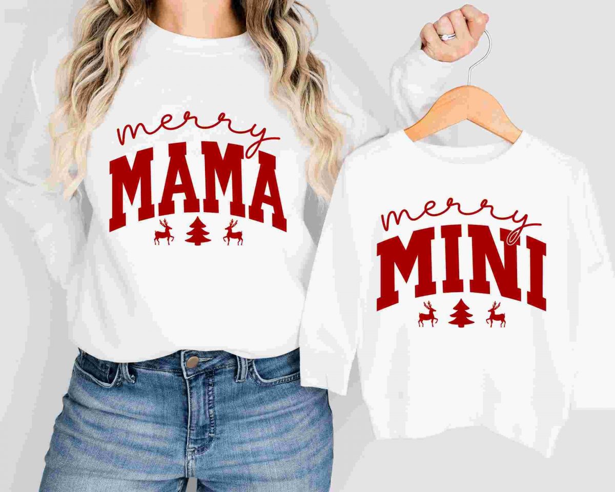 Festive Family Christmas SVG PNG Bundle Mama Mini Sweater First