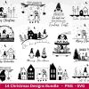 Festive German Christmas SVGs Lettering Houses Gnomes More