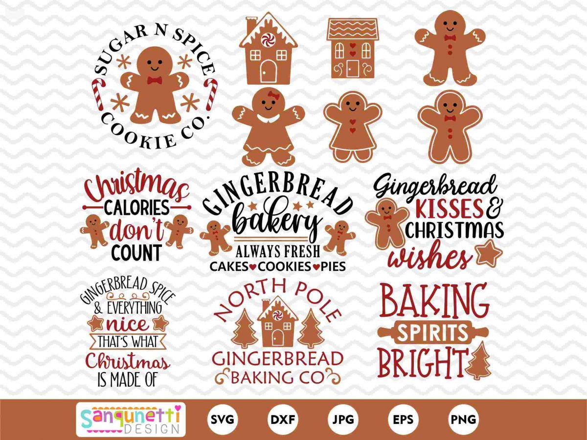 Festive Gingerbread Bundle SVG Clipart