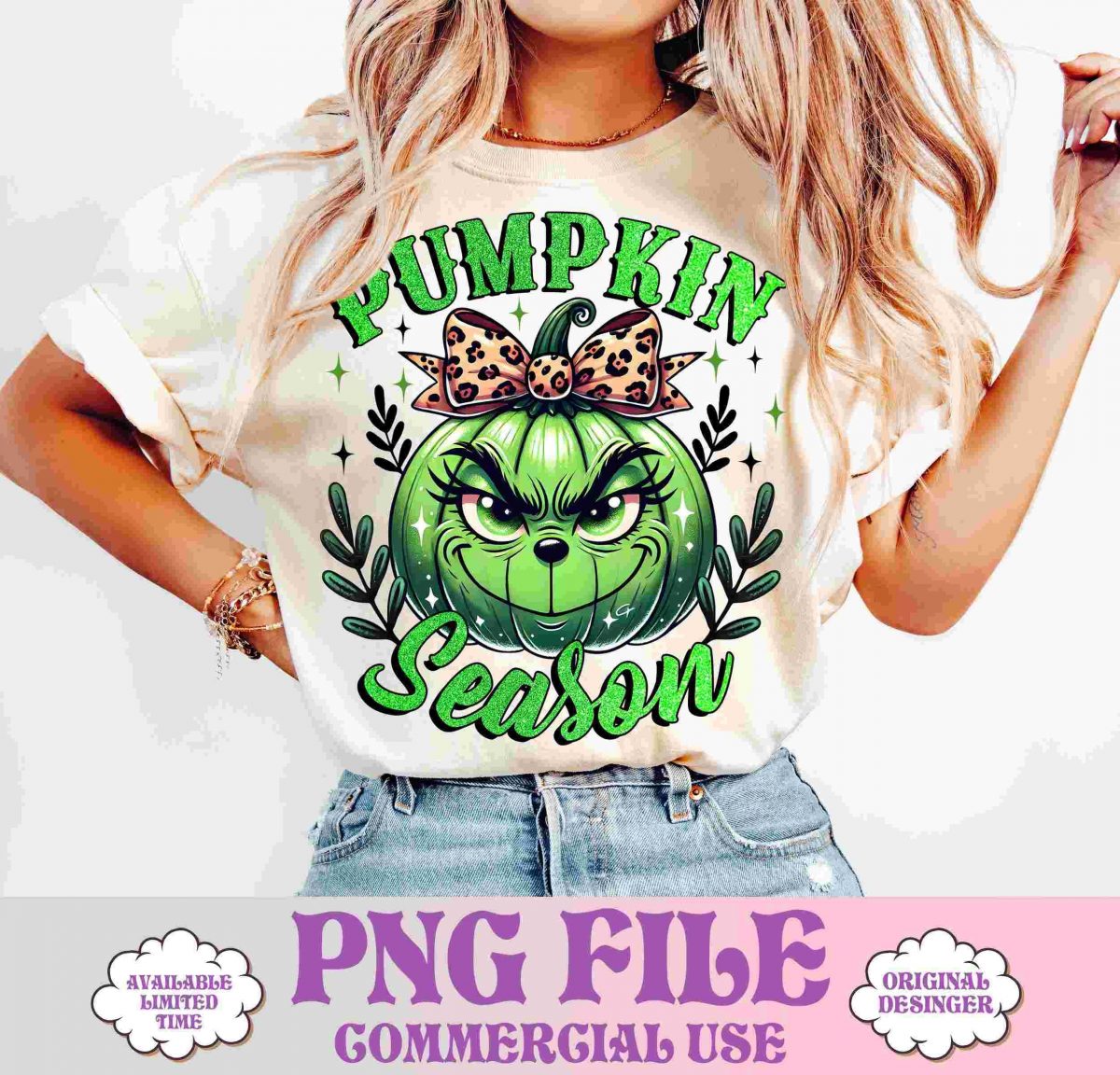 Festive Green Pumpkin SVG Christmas Movie Character PNG Fall Design