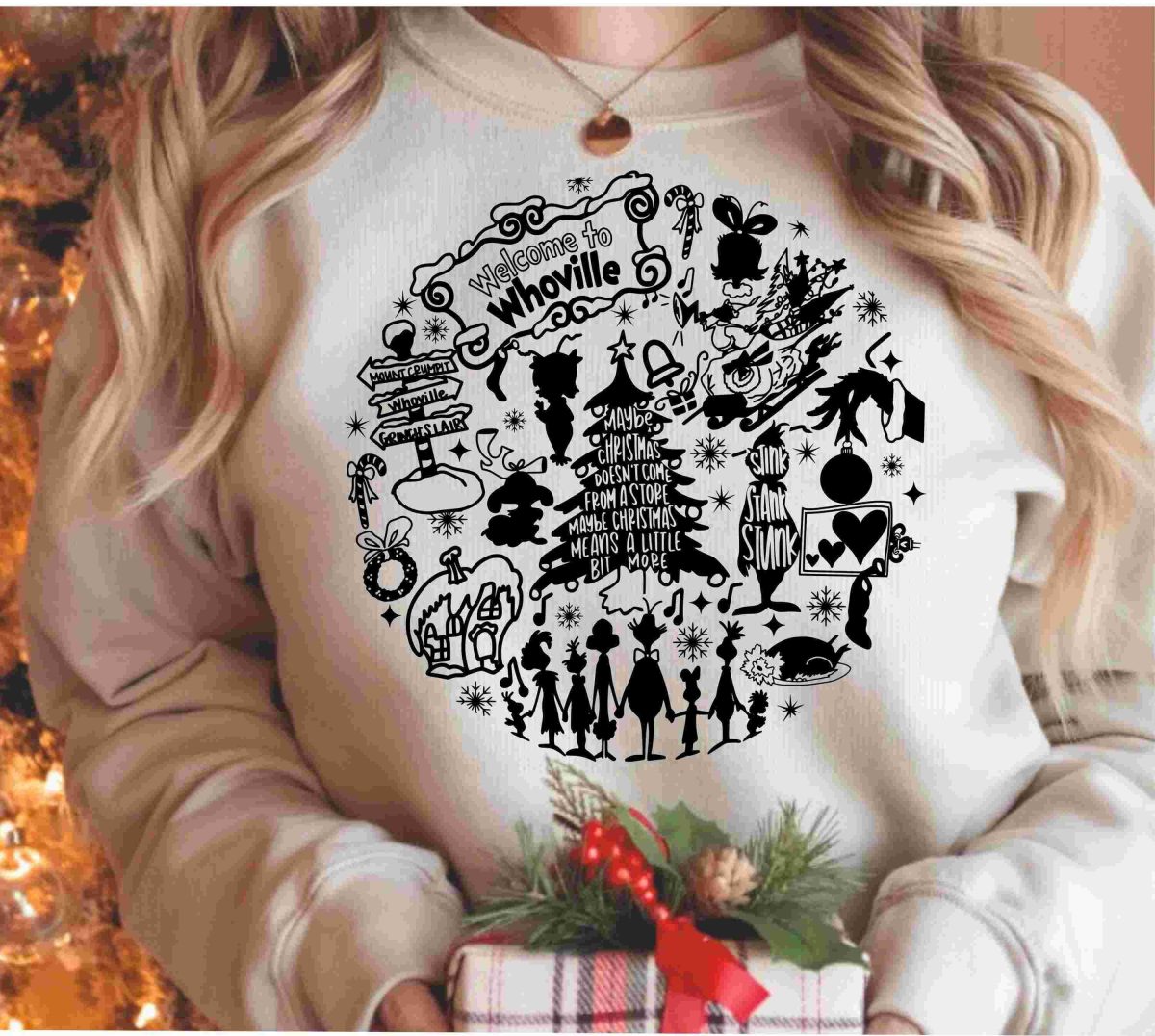 Festive Grinch Christmas SVGPNG Collage Holiday Shirt Design Cricut