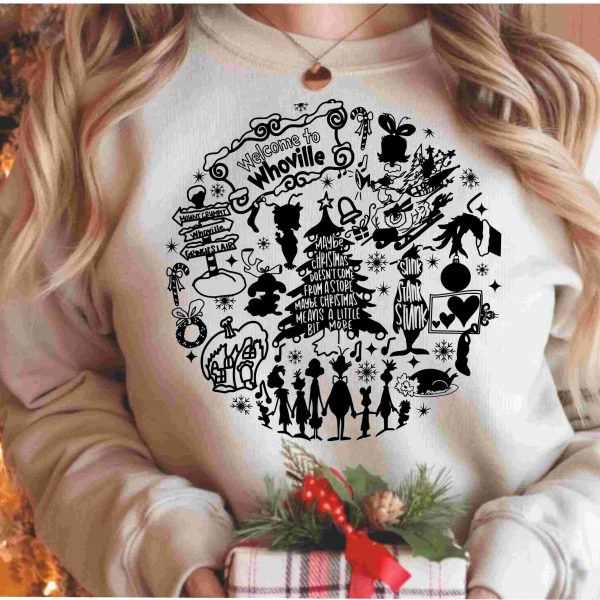 Festive Grinch Christmas SVGPNG Collage Holiday Shirt Design Cricut