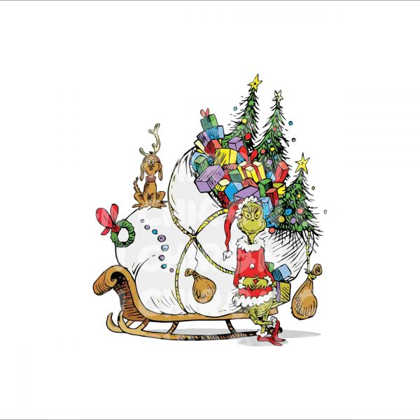 Festive Grinch Santa Christmas Gift SVGPNG Collection