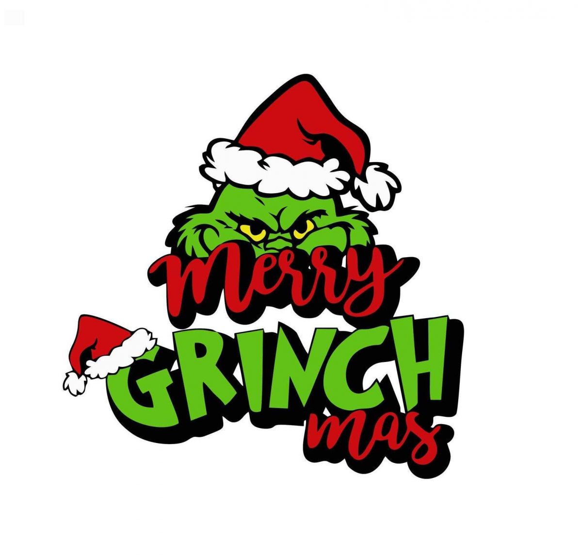 Festive Grinchmas SVG PNG Clipart Christmas Print Silhouette Cut