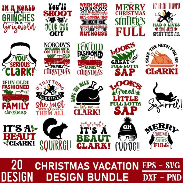 Festive Holiday SVG Pack Festive SVGs for Cricut Silhouette