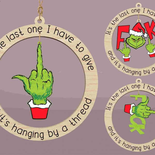 Festive Laser Cut SVG for Funny Christmas Ornaments Merry Grinchmas