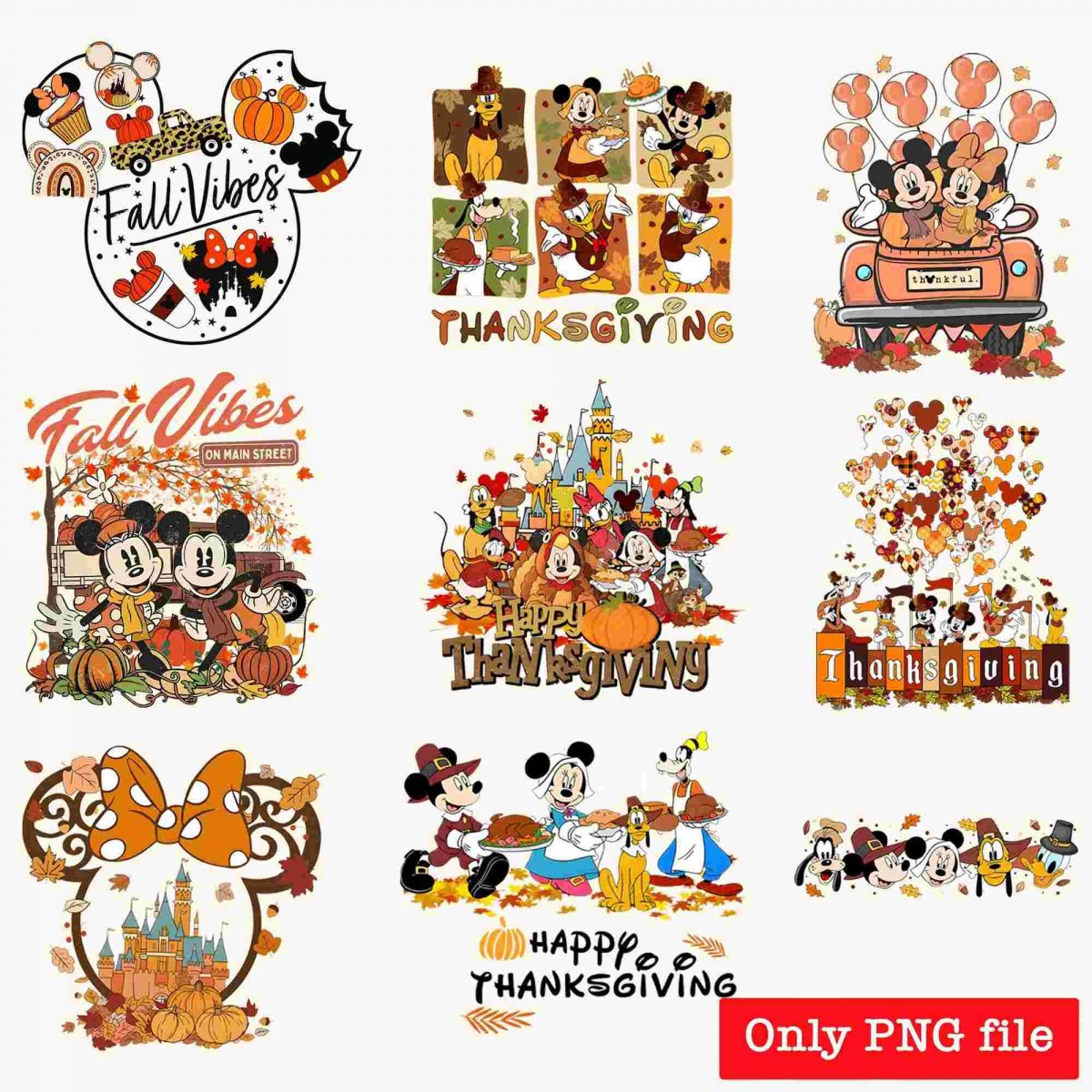 Festive Mouse Thanksgiving Bundle Fall Season Svg Png