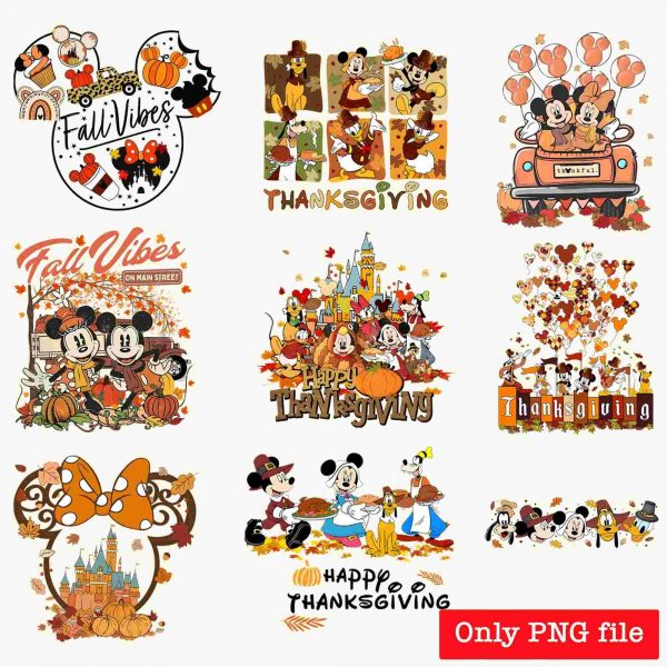 Festive Mouse Thanksgiving Bundle Fall Season Svg Png