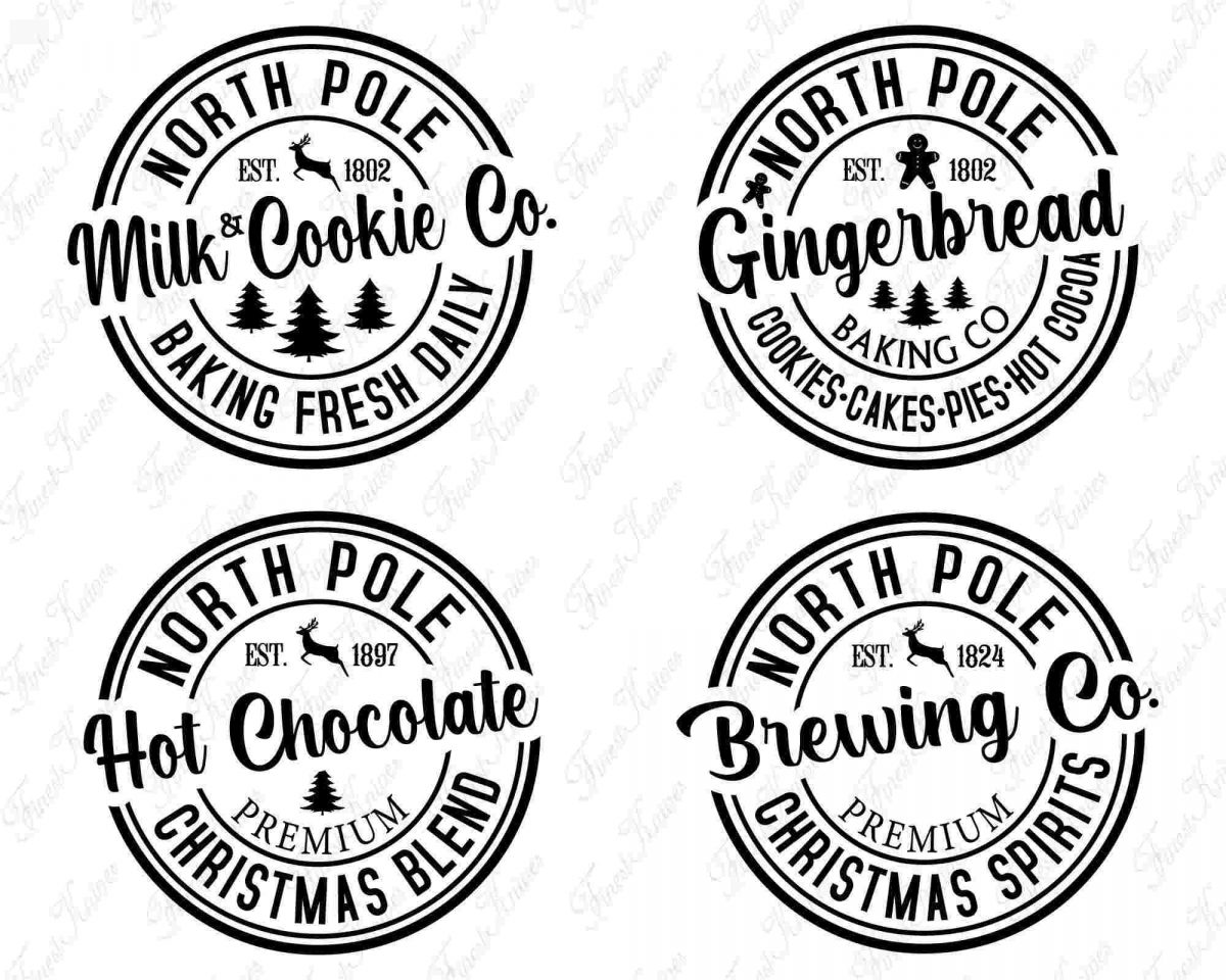 Festive North Pole SVG Bundle Cookies Farmhouse Shirt Sign Cricut