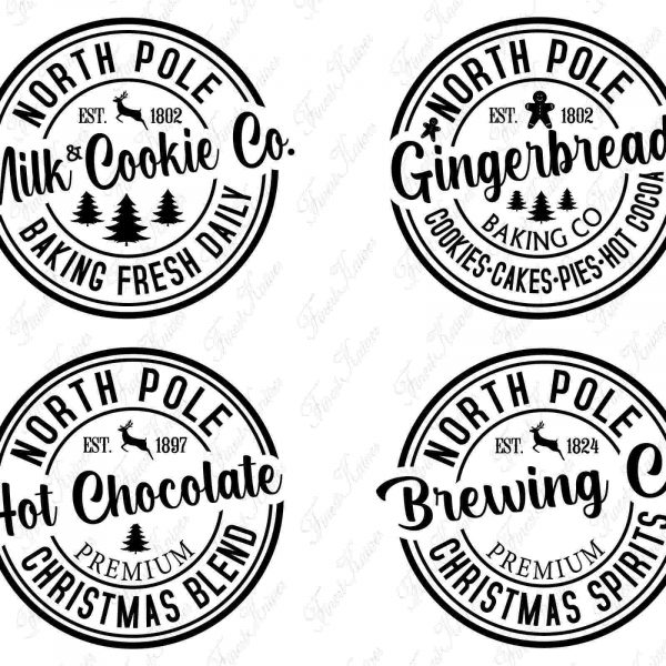 Festive North Pole SVG Bundle Cookies Farmhouse Shirt Sign Cricut