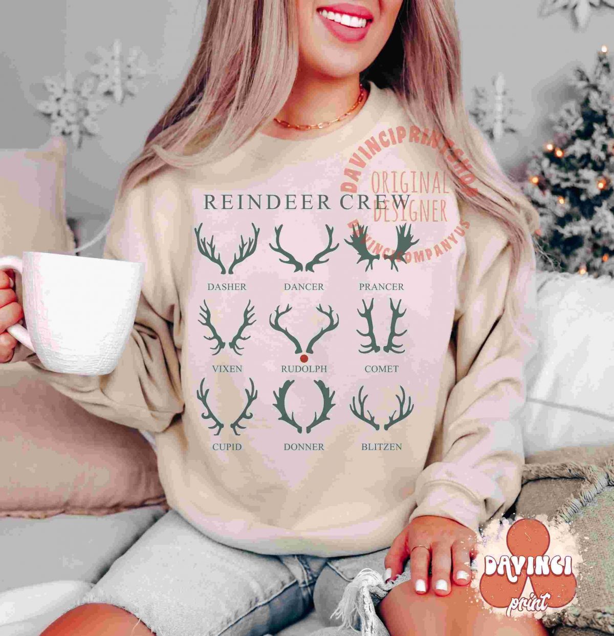 Festive Reindeer Crew Holiday Sublimation SVG PNG