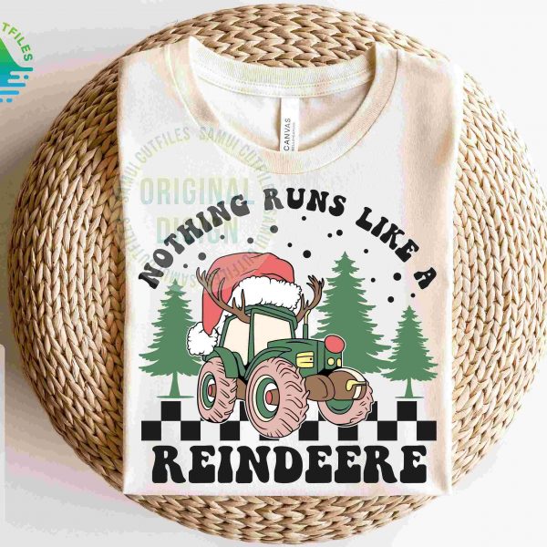 Festive Reindeer Svg Boy Christmas Svg with Tractor Kids Ornaments