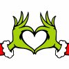 Festive Santa Grinch Love SVG PNG for Crafting