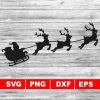 Festive Santa Sleigh and Reindeer svg Download