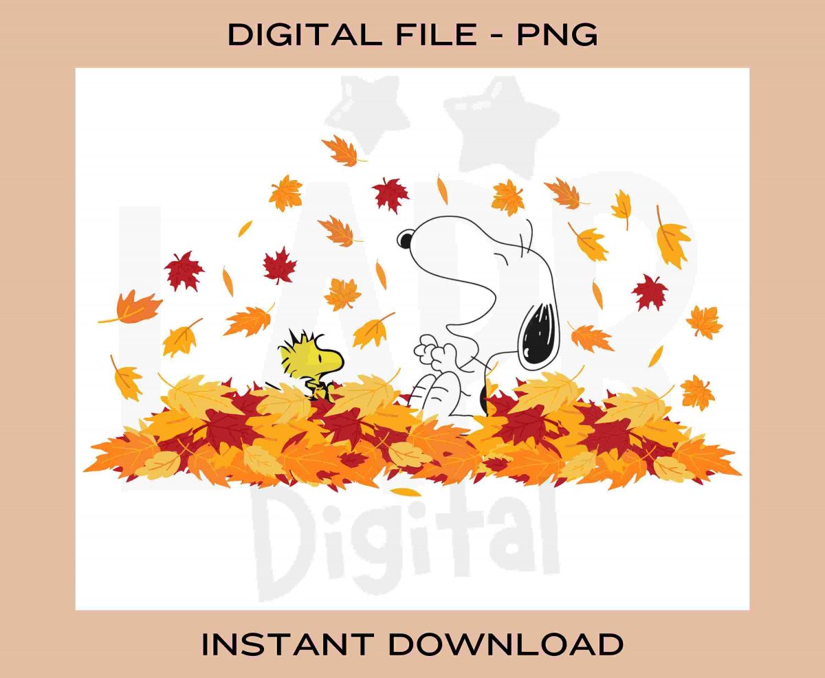 Festive Snoopy Woodstock Autumn PNG Download Now