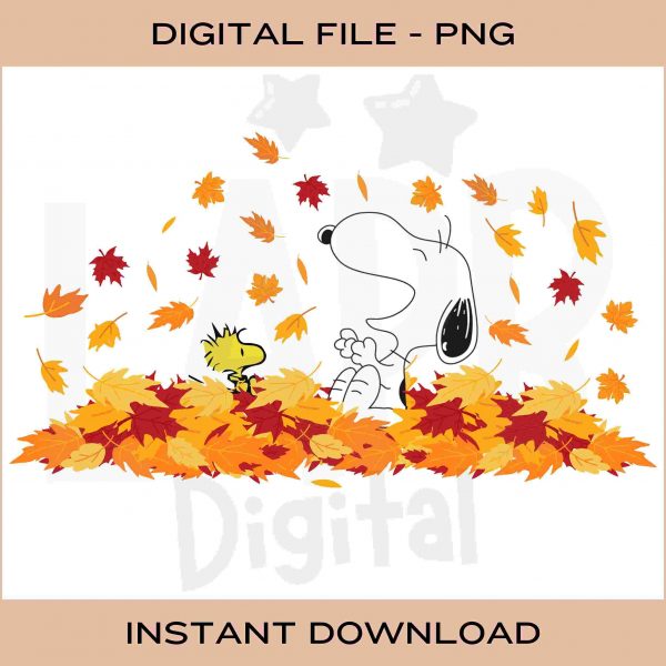 Festive Snoopy Woodstock Autumn PNG Download Now