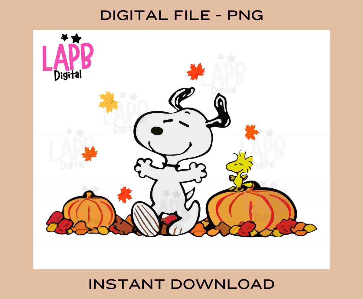 Festive Snoopy Woodstock with Pumpkins SVG Autumn Fun Get it Now