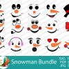 Festive Snowman Face SVG for Christmas and Winter Holidays