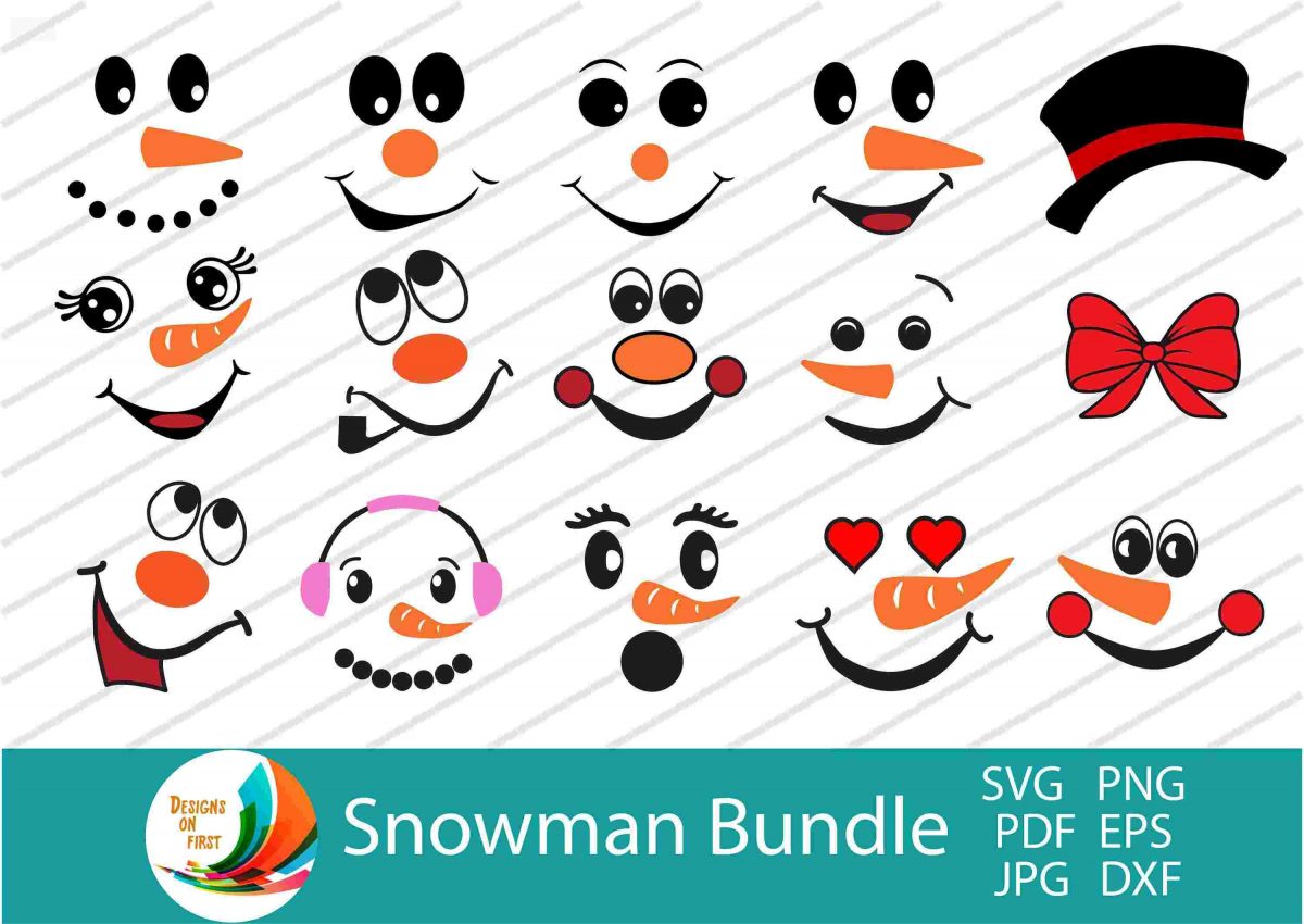 Festive Snowman Face SVG for Christmas and Winter Holidays