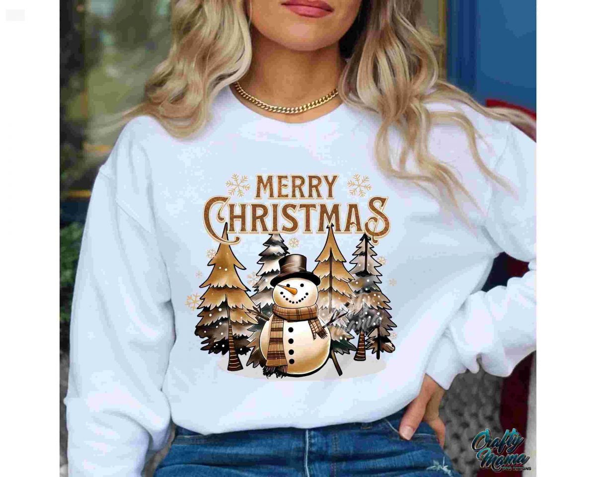 Festive Snowman Merry Christmas Digital Designs Winter Wonderland