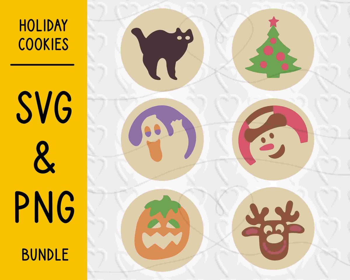 Festive Sugar Cookies SVG PNG Festive Christmas Halloween Designs